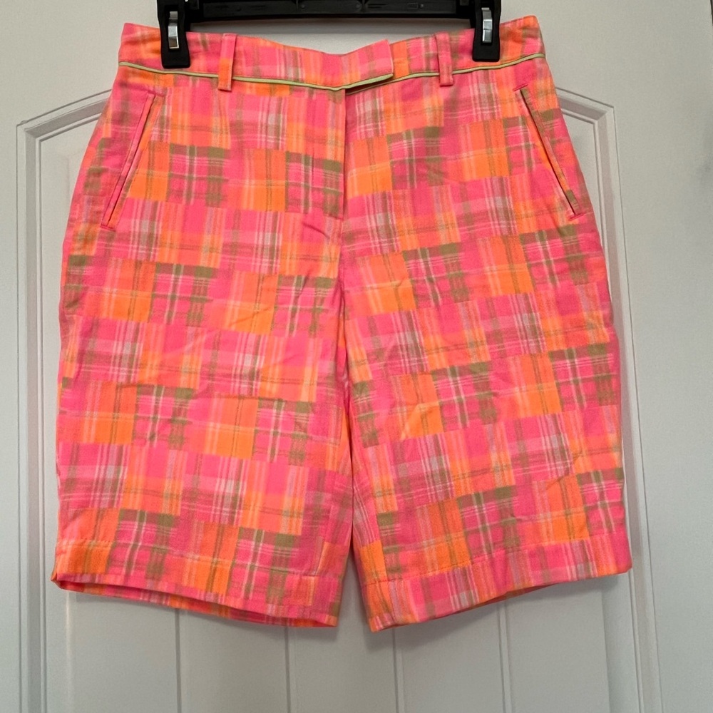 Lady Hagen Orange Nectar Patchwork Islamorada 10” Golf Shorts Size 6
